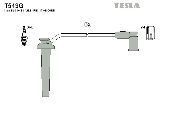 Провод высоковольтный TESLA T549G