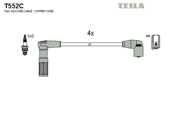 Комплект проводов зажигания TESLA T552C