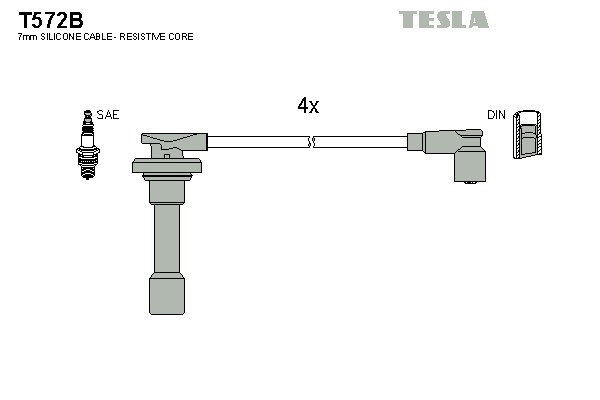 T572B TESLA Комплект проводов зажигания