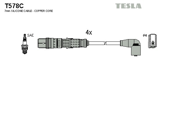 T578C TESLA Комплект проводов зажигания