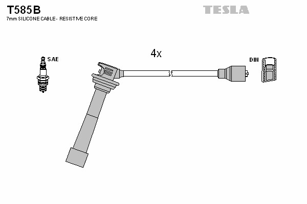 Комплект проводов зажигания TESLA T585B