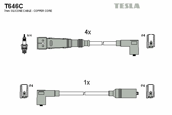 Комплект проводов зажигания TESLA T646C