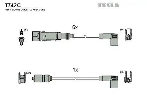 Провода зажигания TESLA T742C