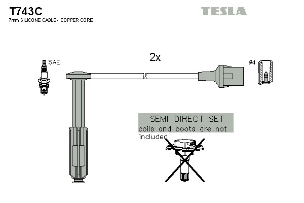 Комплект проводов зажигания TESLA T743C