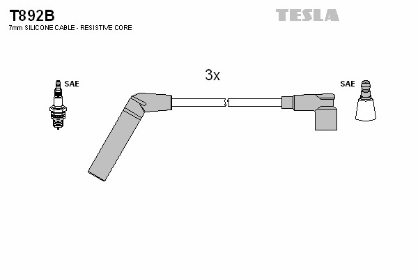 T892B TESLA Комплект проводов зажигания