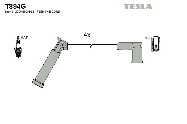 Провод высоковольтный TESLA T894G