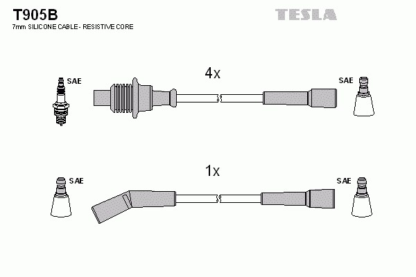 Комплект проводов зажигания TESLA T905B