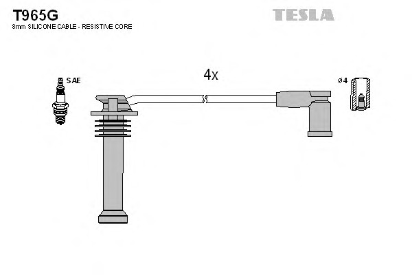 T965G TESLA Комплект проводов зажигания