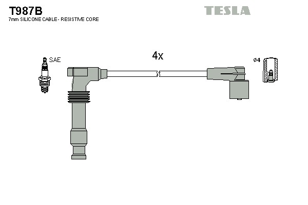 T987B TESLA Провод высоковольтный