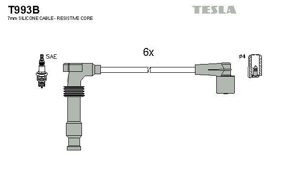 T993B TESLA Провод высоковольтный