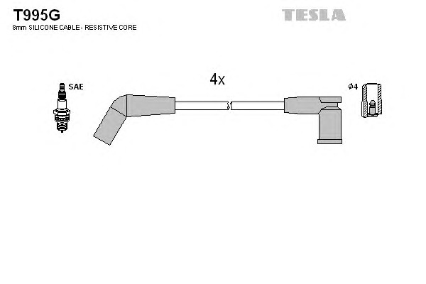 T995G TESLA Комплект проводов зажигания