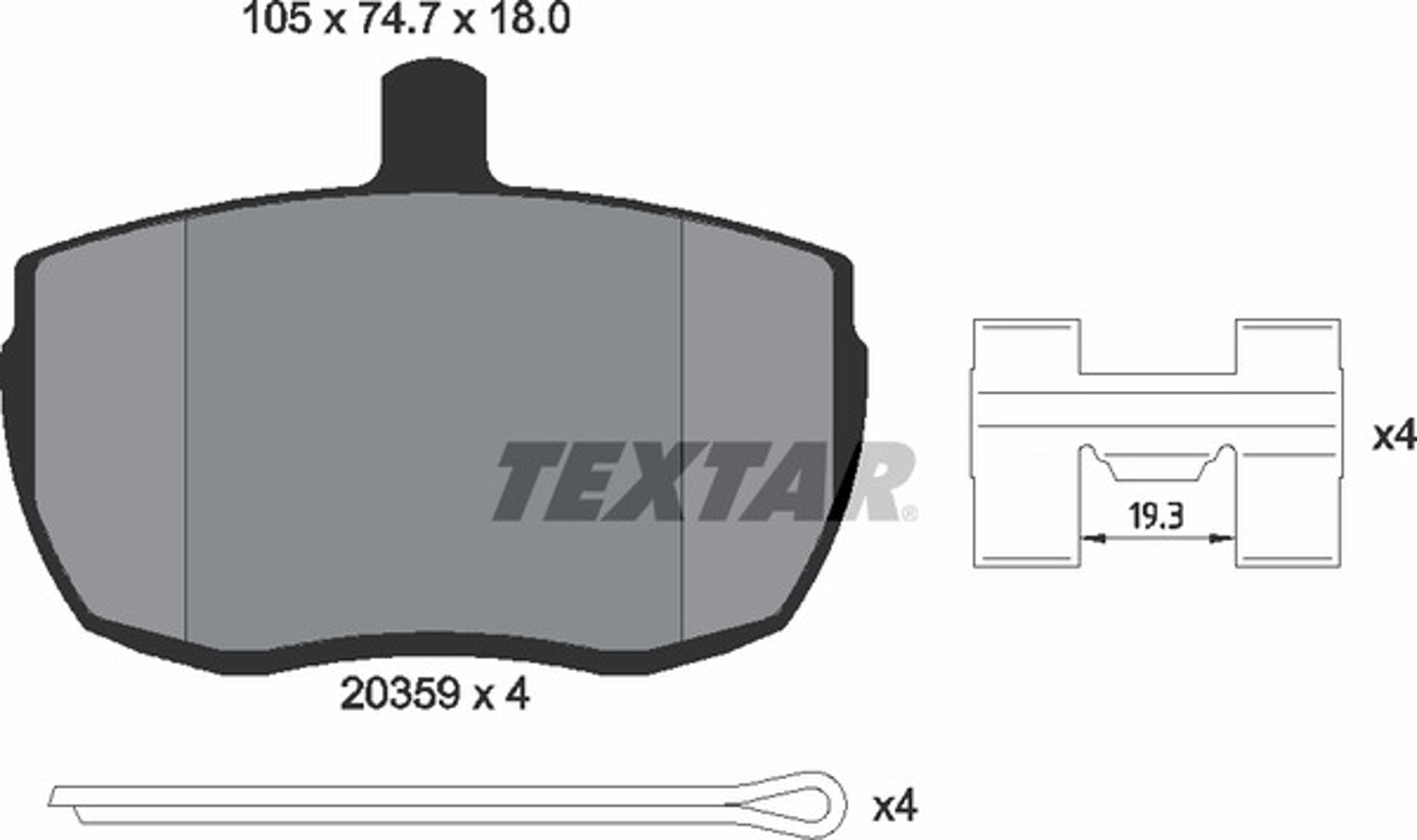 2035908 TEXTAR Колодки тормозные дисковые