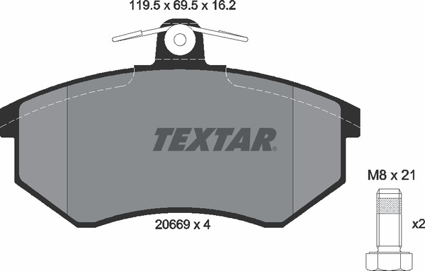 Комплект тормозных колодок дискового тормоза TEXTAR 2066904