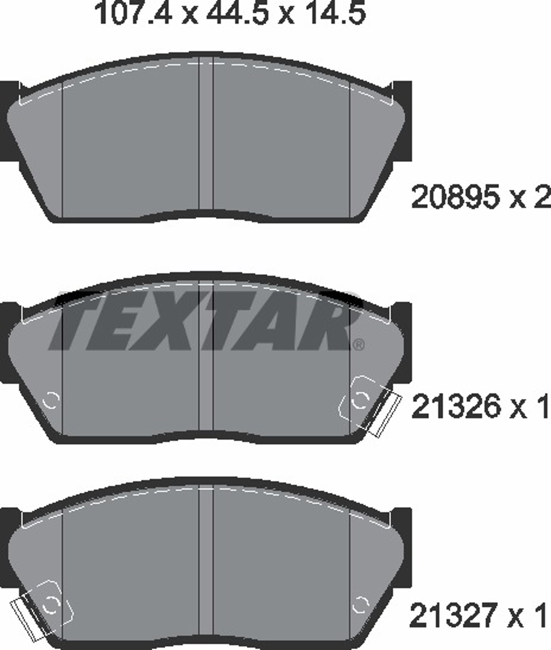 2089502 TEXTAR Колодки тормозные дисковые