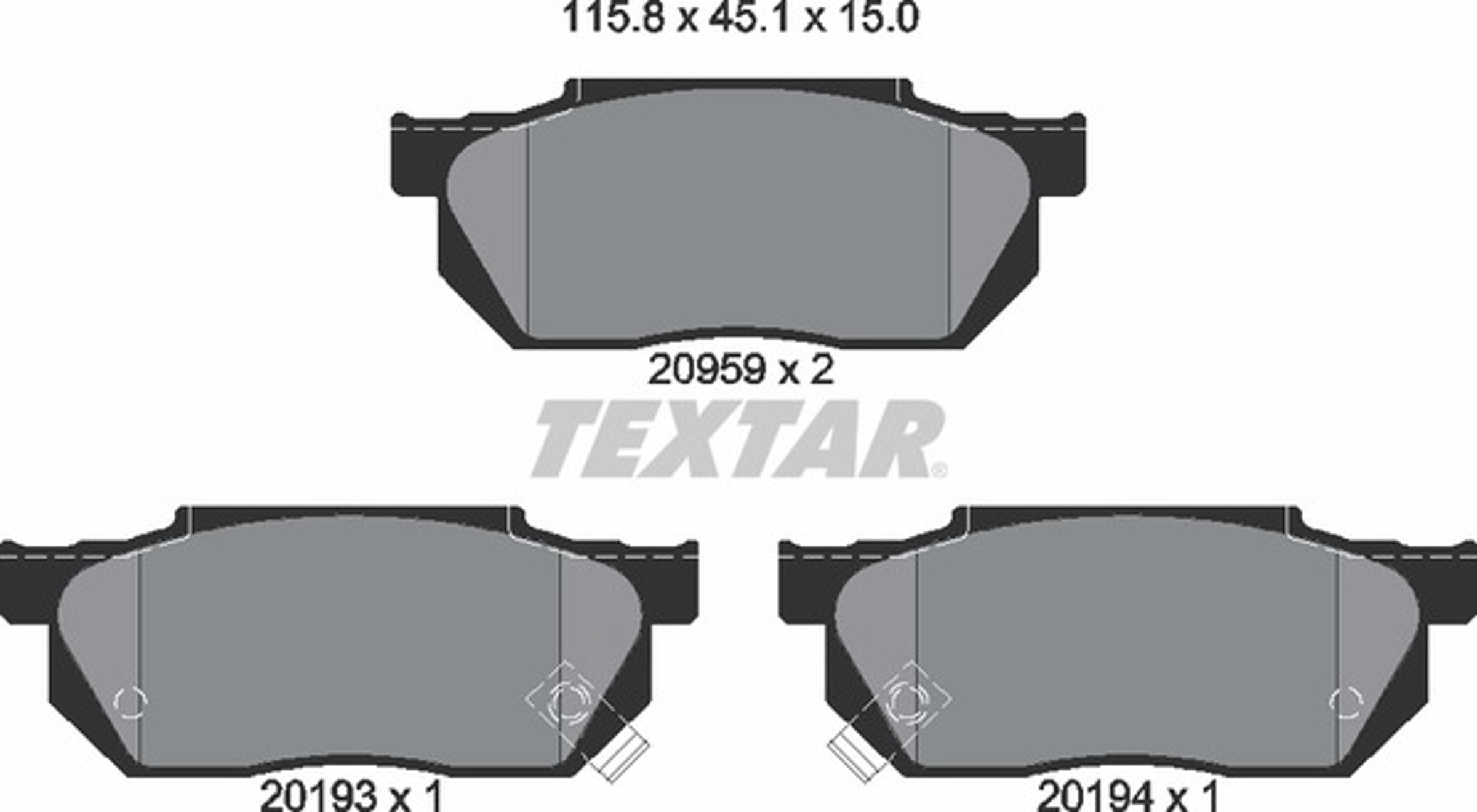 Колодки тормозные дисковые TEXTAR 2095902