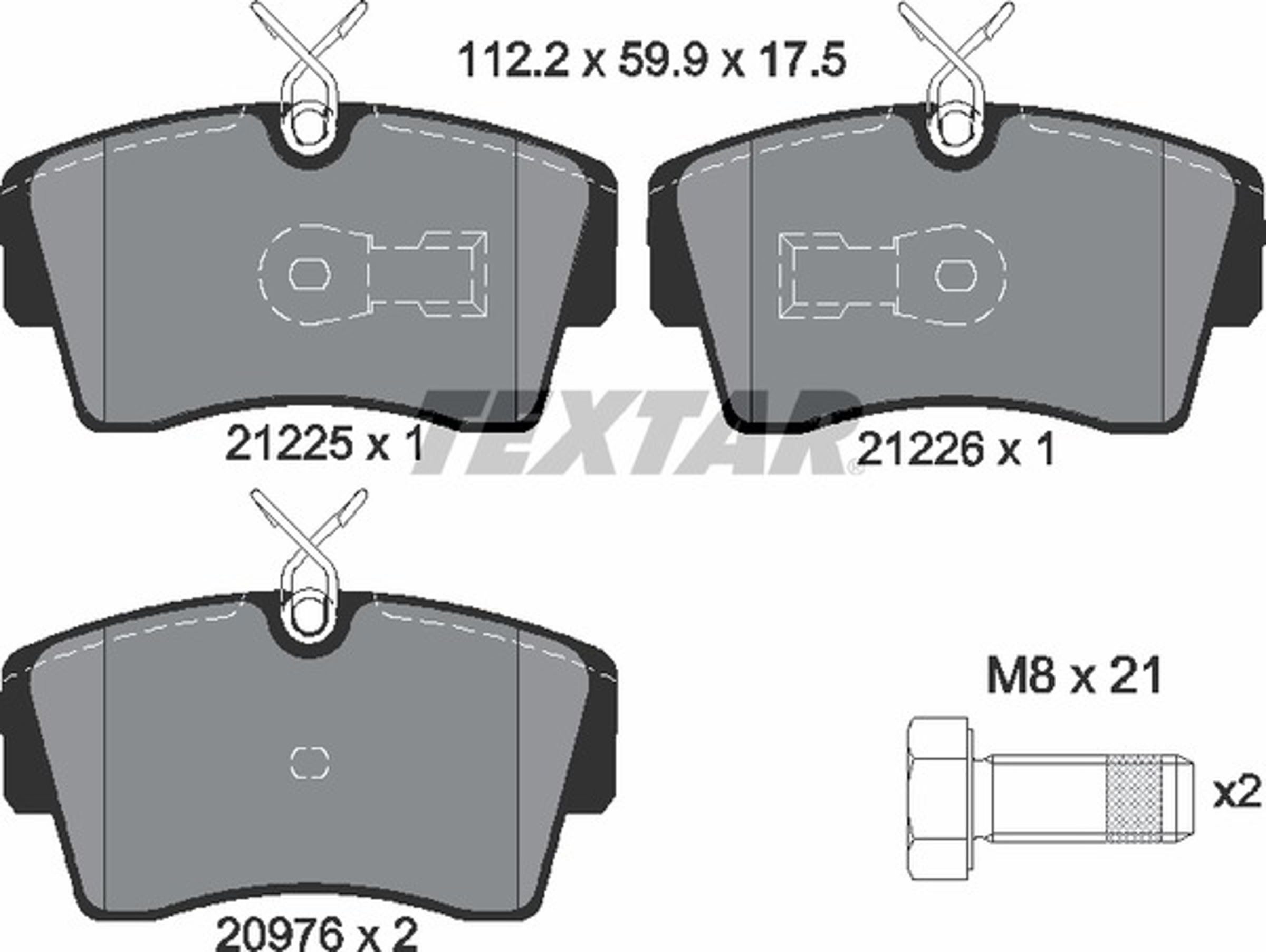 Колодки тормозные дисковые TEXTAR 2122503
