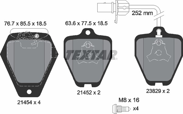 2145401 TEXTAR Тормозные колодки