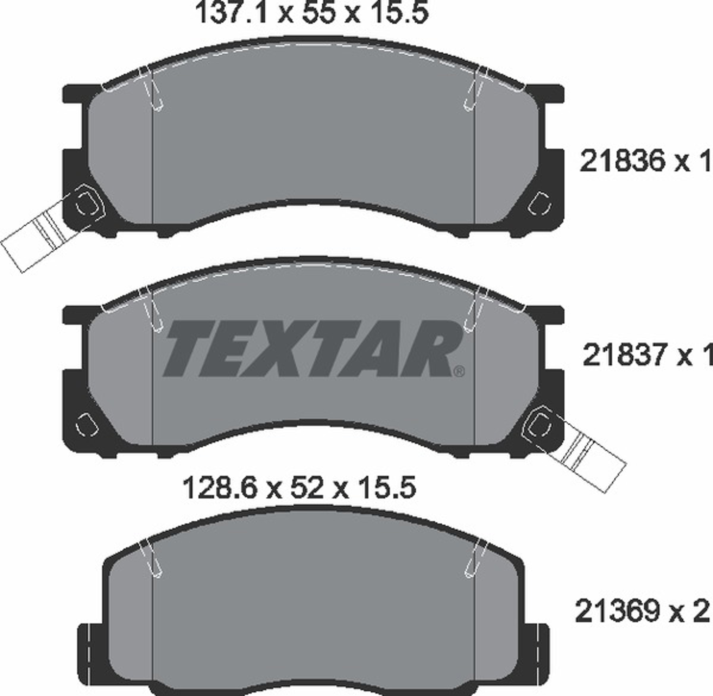 Колодки тормозные дисковые TEXTAR 2183601