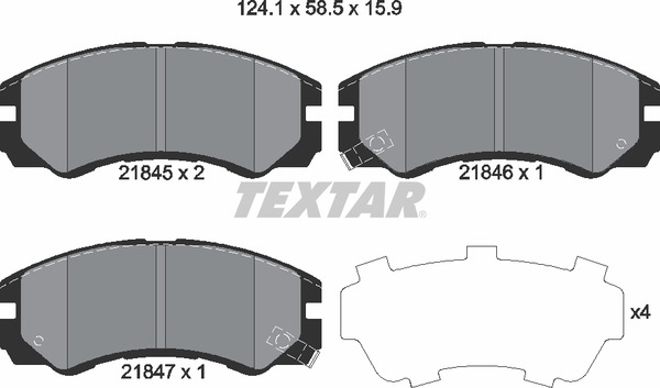 Комплект тормозных колодок дискового тормоза TEXTAR 2184501