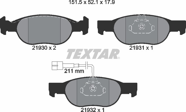 2193002 TEXTAR Тормозные колодки