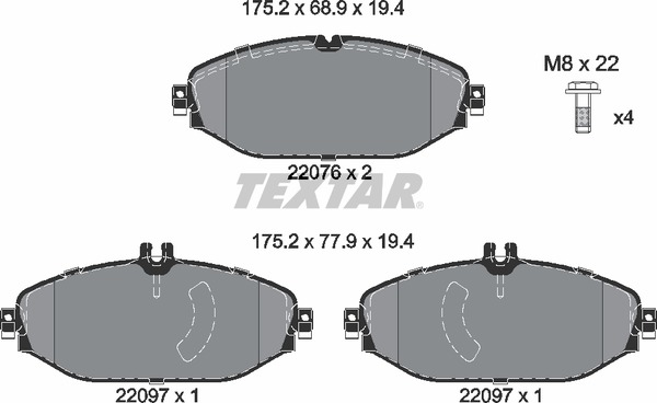 Тормозные колодки TEXTAR 2207601