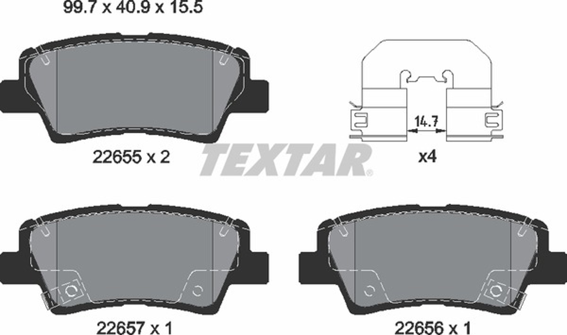 2265501 TEXTAR Колодки тормозные дисковые