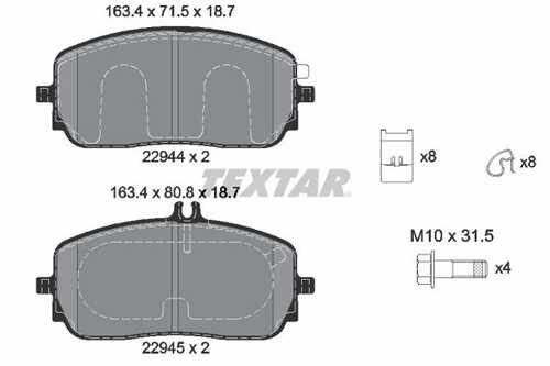 Колодки тормозные дисковые TEXTAR 2294401