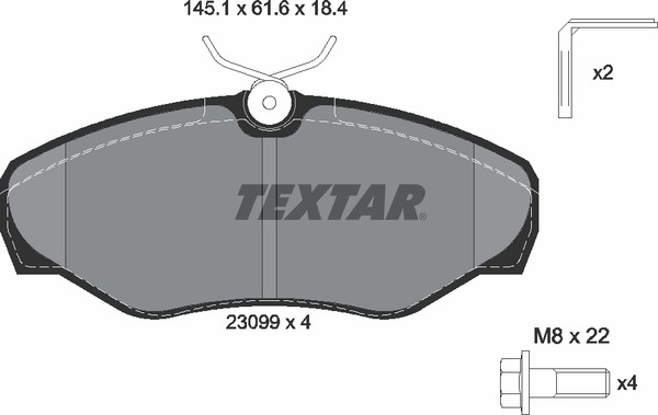 2309902 TEXTAR Тормозные колодки