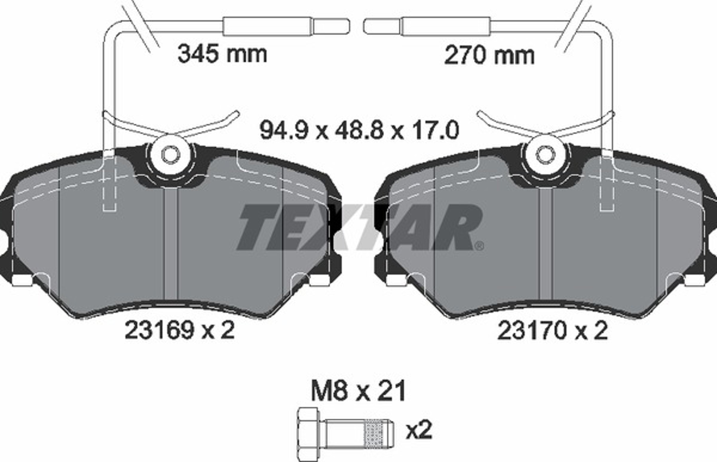 2316901 TEXTAR Колодки тормозные дисковые