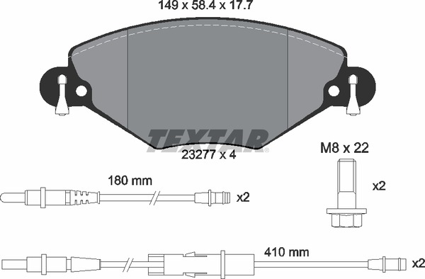 2327701 TEXTAR Тормозные колодки