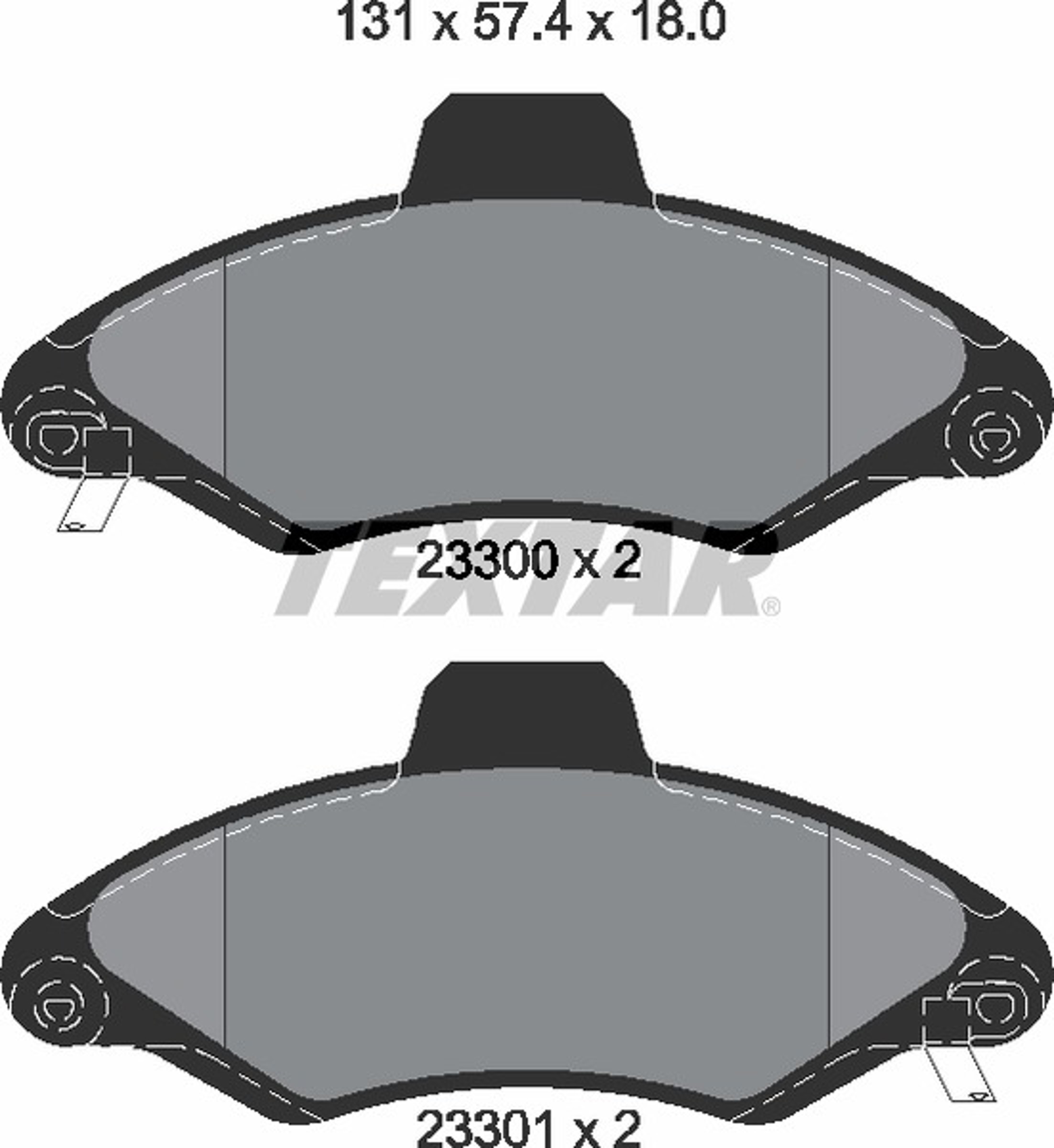 Колодки тормозные дисковые TEXTAR 2330002