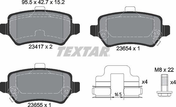 2341703 TEXTAR Тормозные колодки