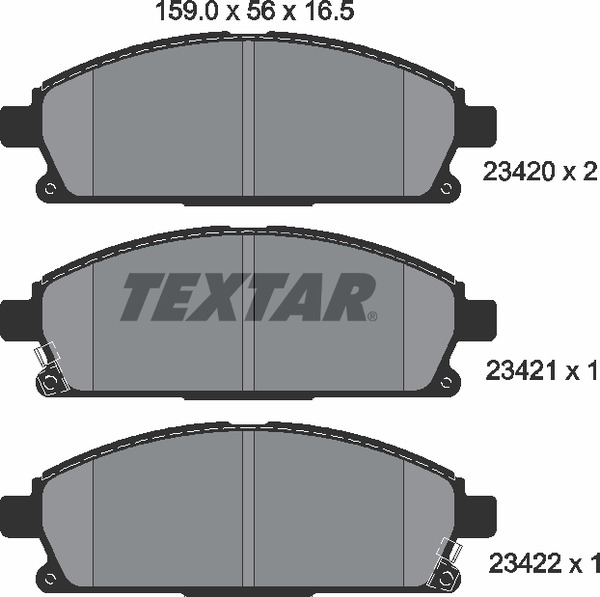 Комплект тормозных колодок дискового тормоза TEXTAR 2342001