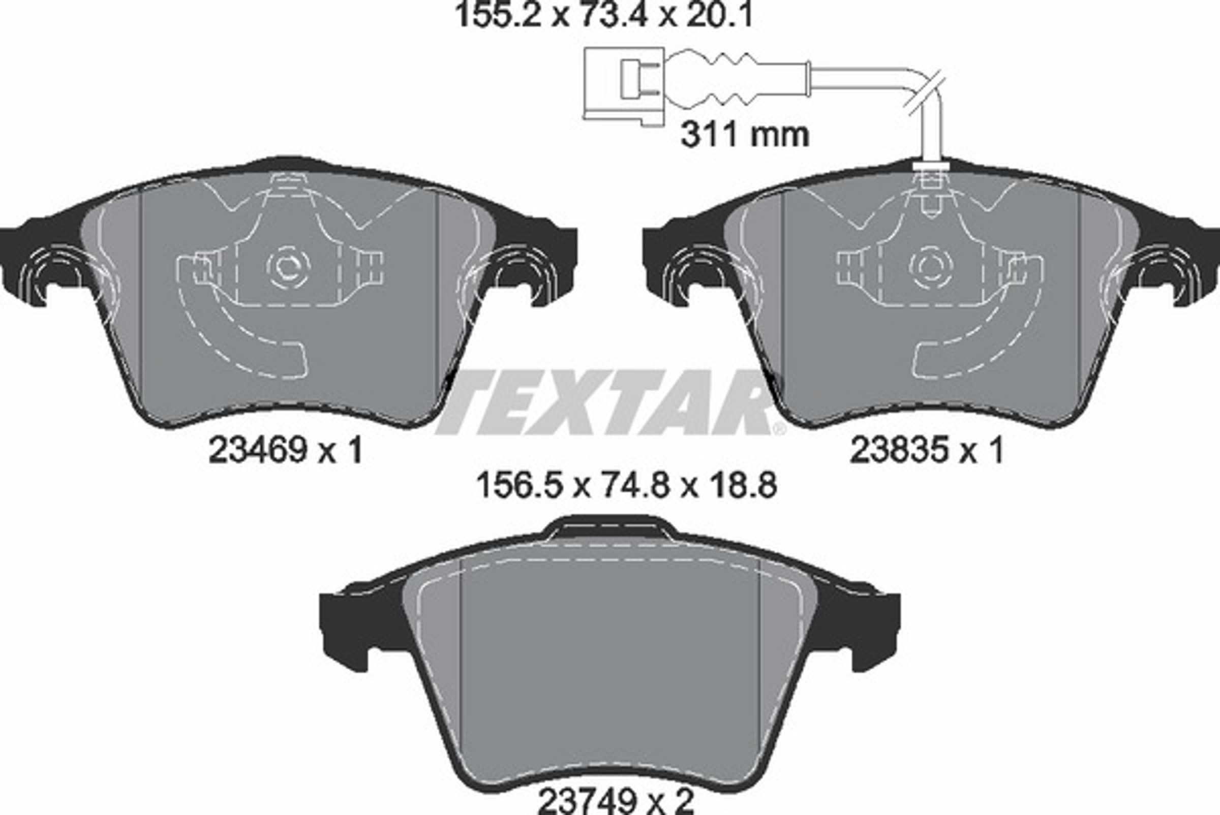 2346901 TEXTAR Колодки тормозные дисковые