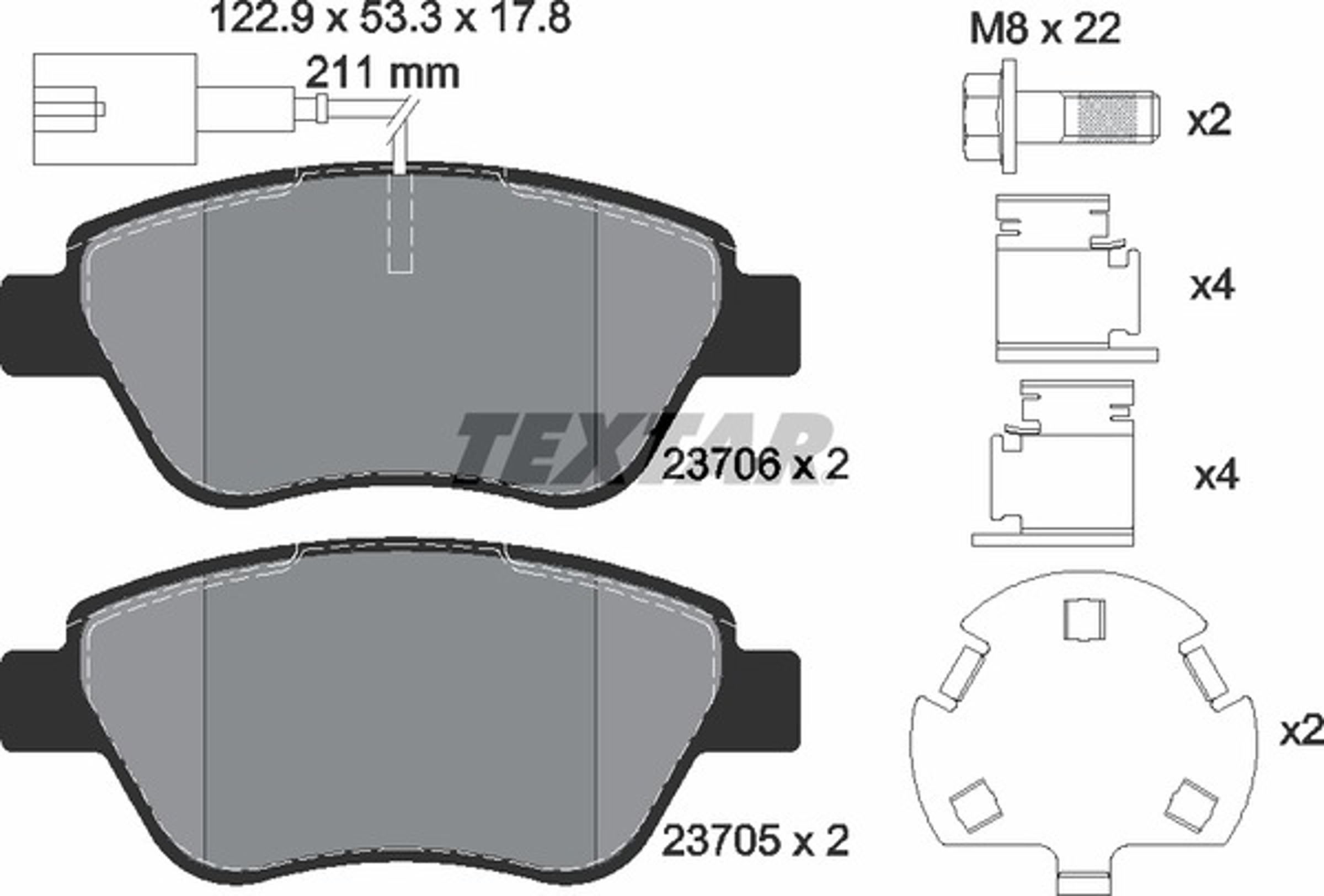 Колодки тормозные дисковые TEXTAR 2370601