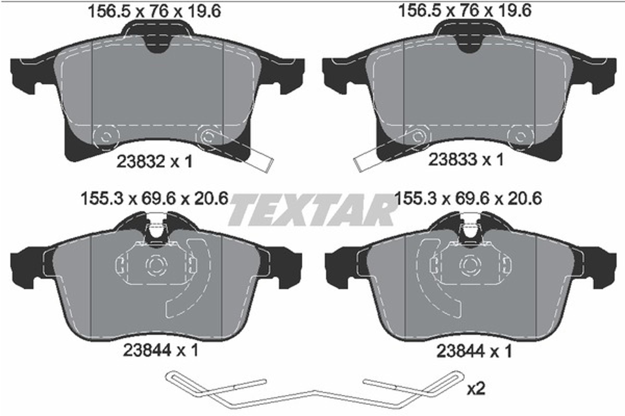 Колодки тормозные дисковые TEXTAR 2383204
