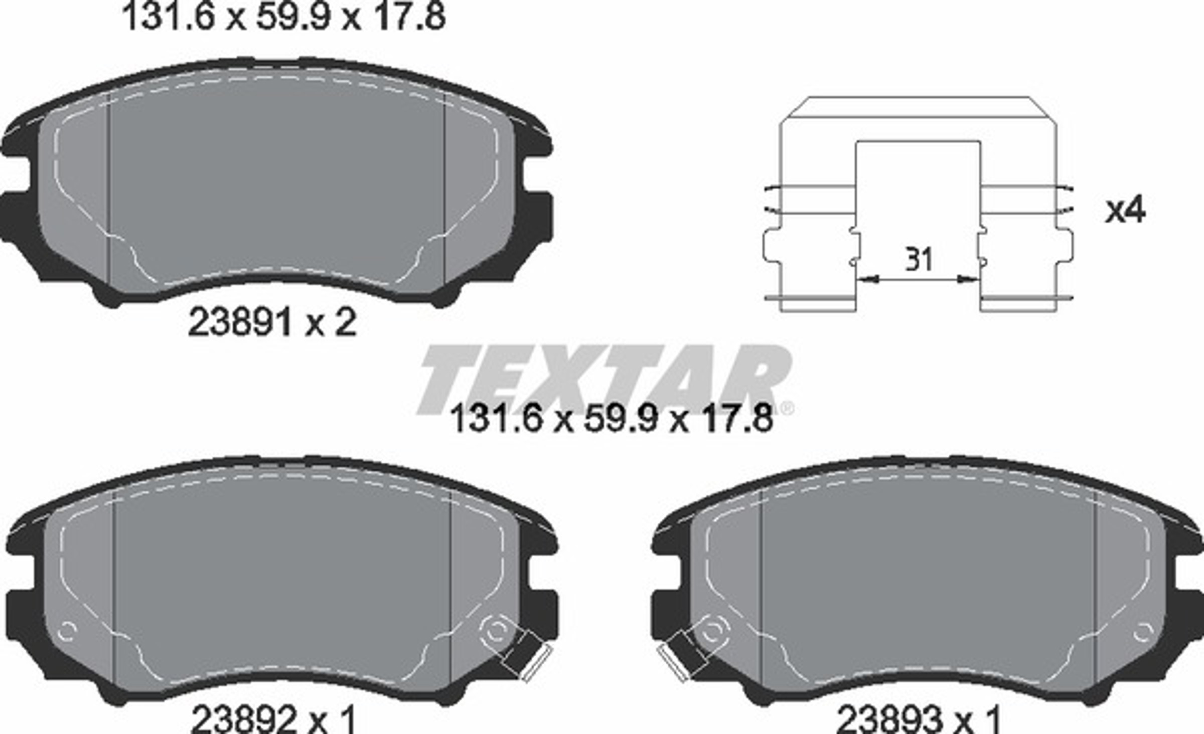 2389105 TEXTAR Колодки тормозные дисковые