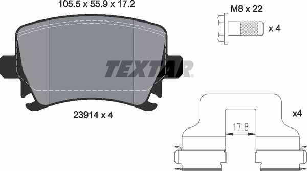 2391401 TEXTAR Тормозные колодки