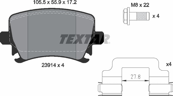 2391402 TEXTAR Тормозные колодки