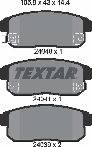 Комплект тормозных колодок дискового тормоз TEXTAR 2404001