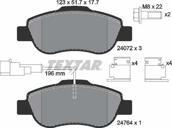 2407202 TEXTAR Тормозные колодки