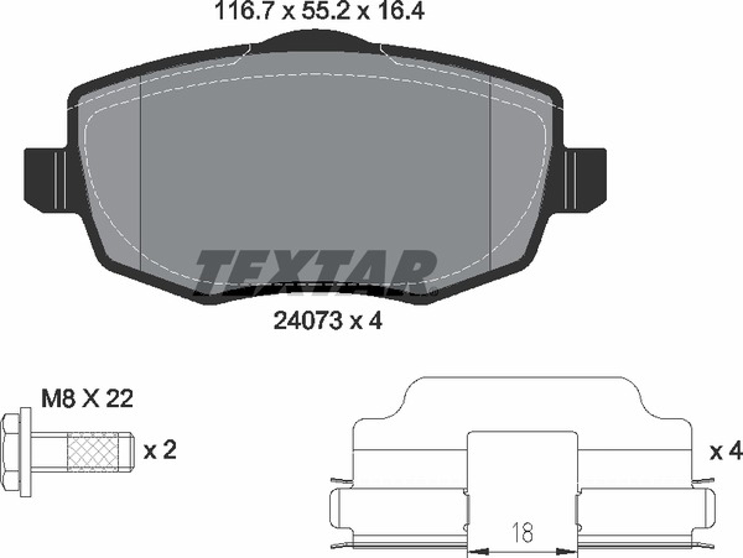 Колодки тормозные дисковые TEXTAR 2407302