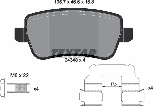 Тормозные колодки TEXTAR 2434801