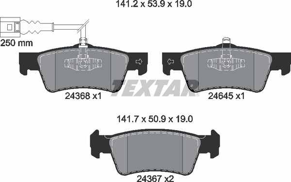 Тормозные колодки TEXTAR 2436801