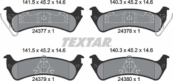 Комплект тормозных колодок дискового тормоза TEXTAR 2437701