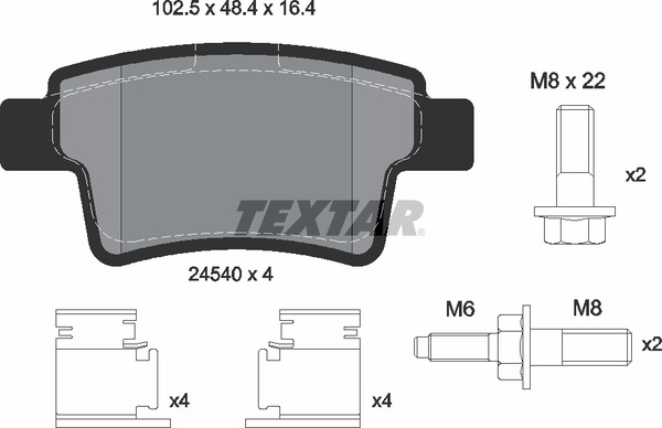 2454001 TEXTAR Тормозные колодки