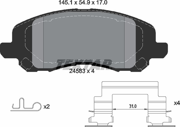 2458301 TEXTAR Тормозные колодки