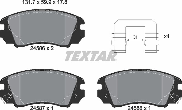 Тормозные колодки TEXTAR 2458601