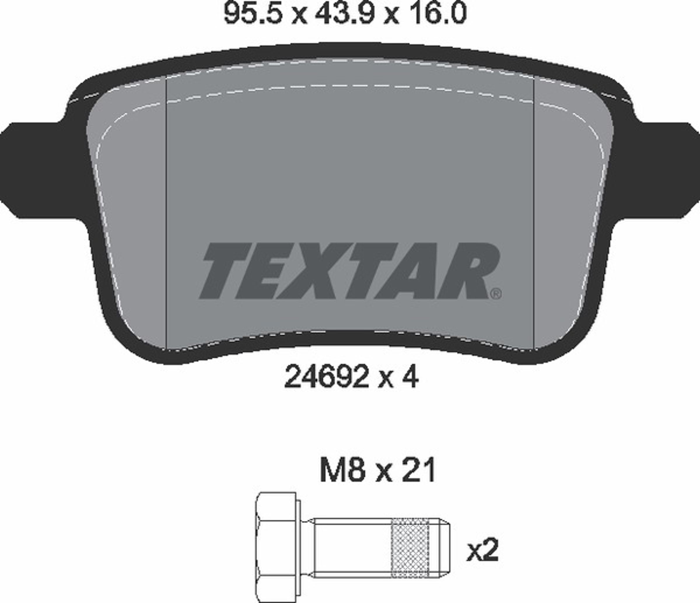 Колодки тормозные дисковые TEXTAR 2469204