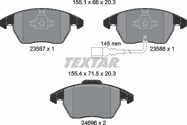 2469602 TEXTAR Тормозные колодки